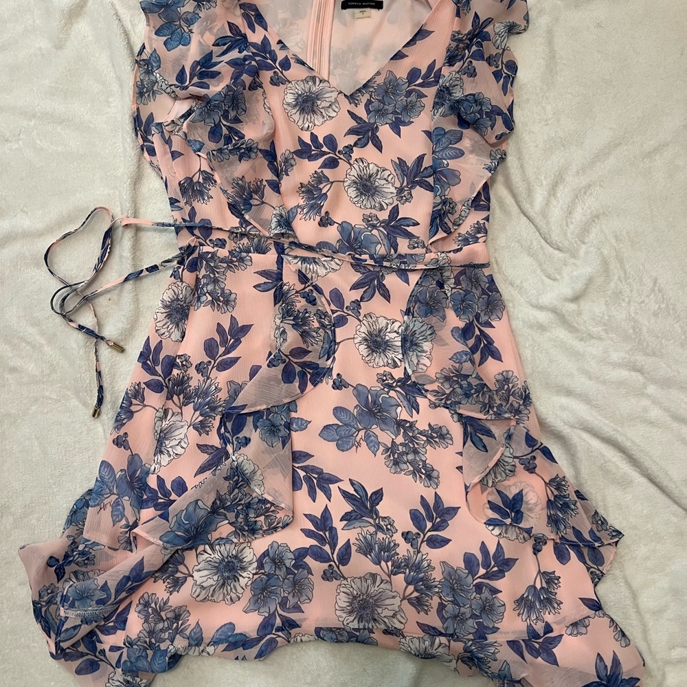 Tommy Hilfiger Floral Pink and Blue Ruffle Dress